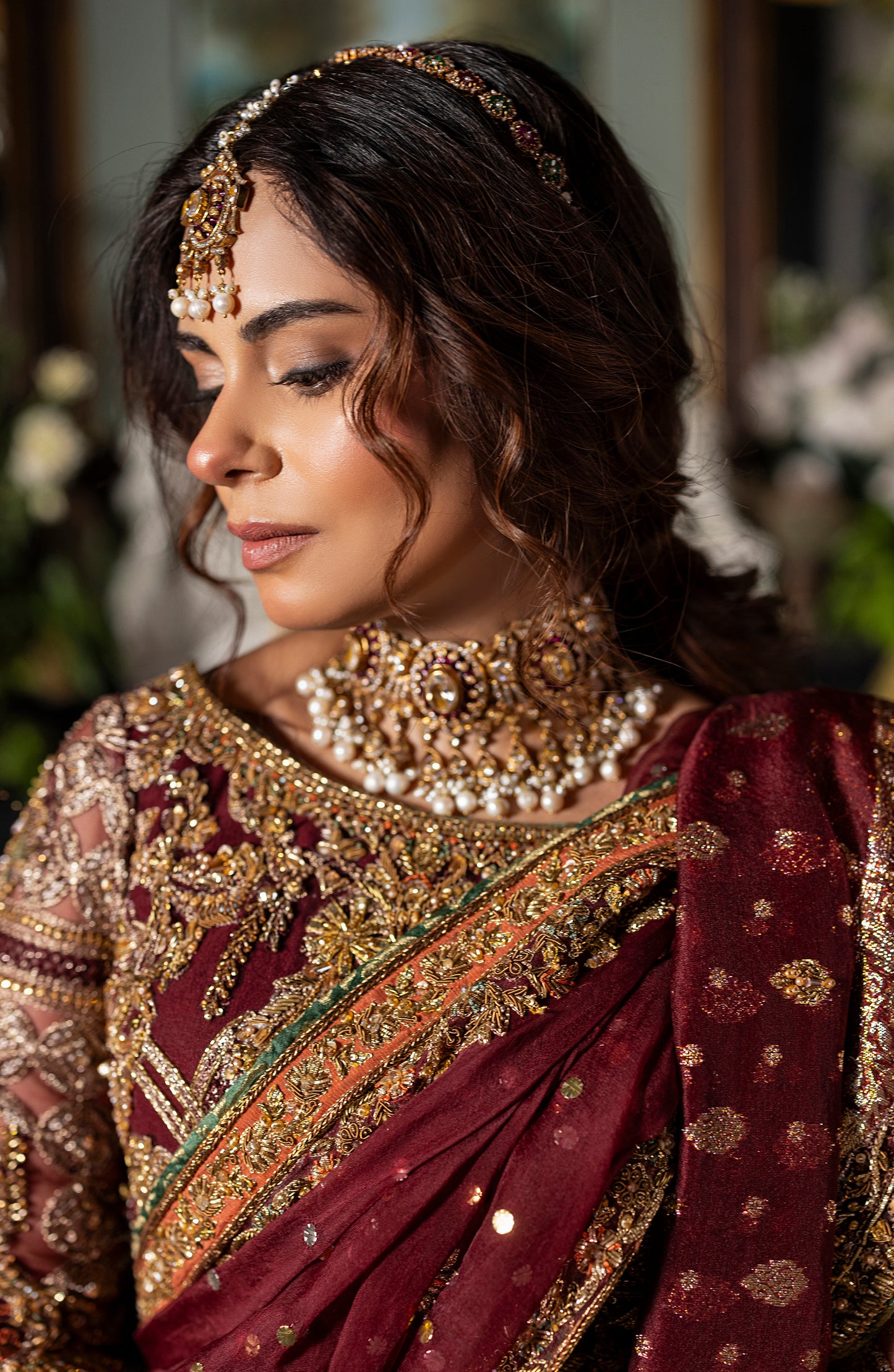 Red Formal Set with Sharara & Dupatta