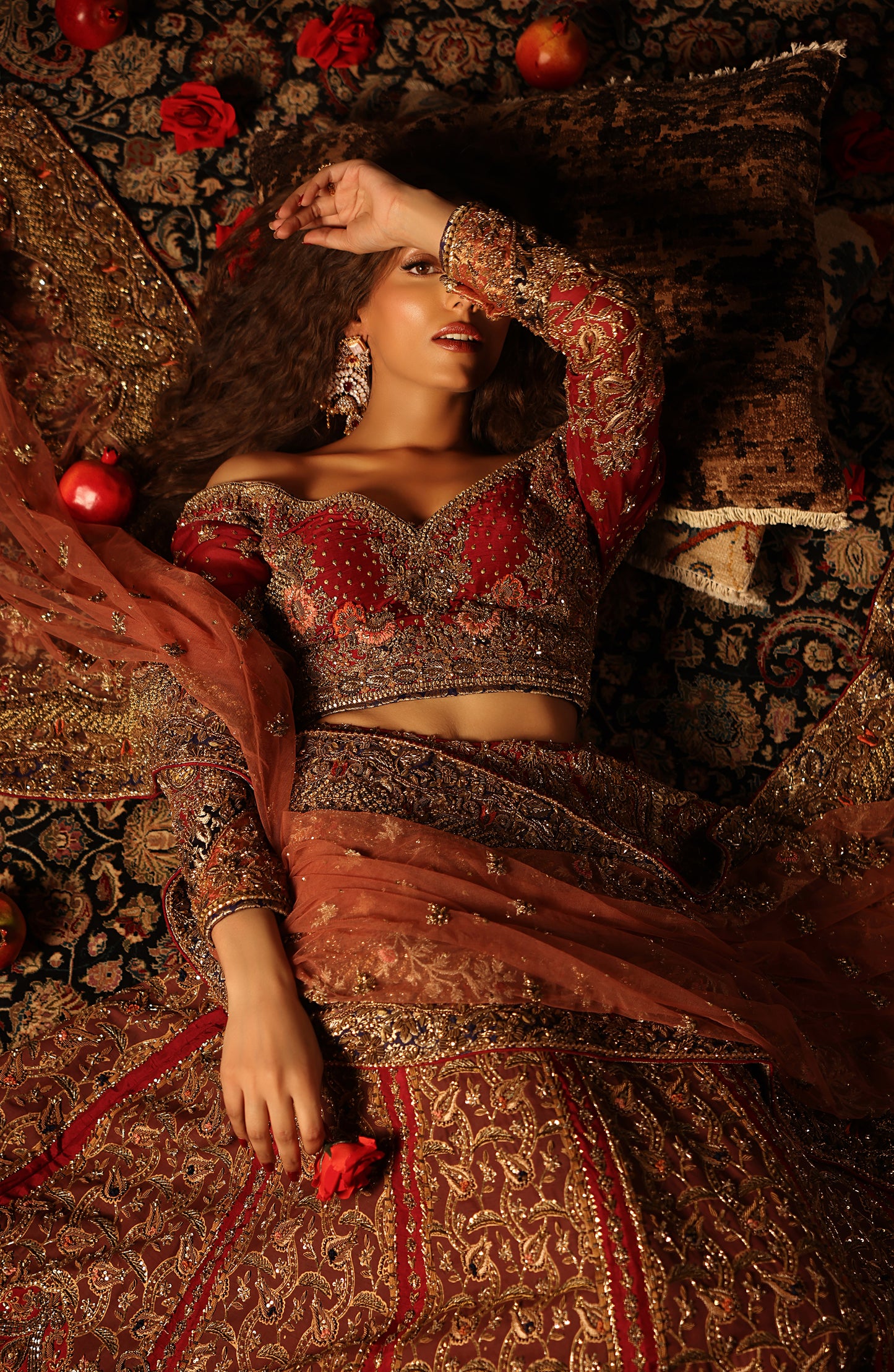 Raqs-e-Gul – Red Bridal Lehenga Set