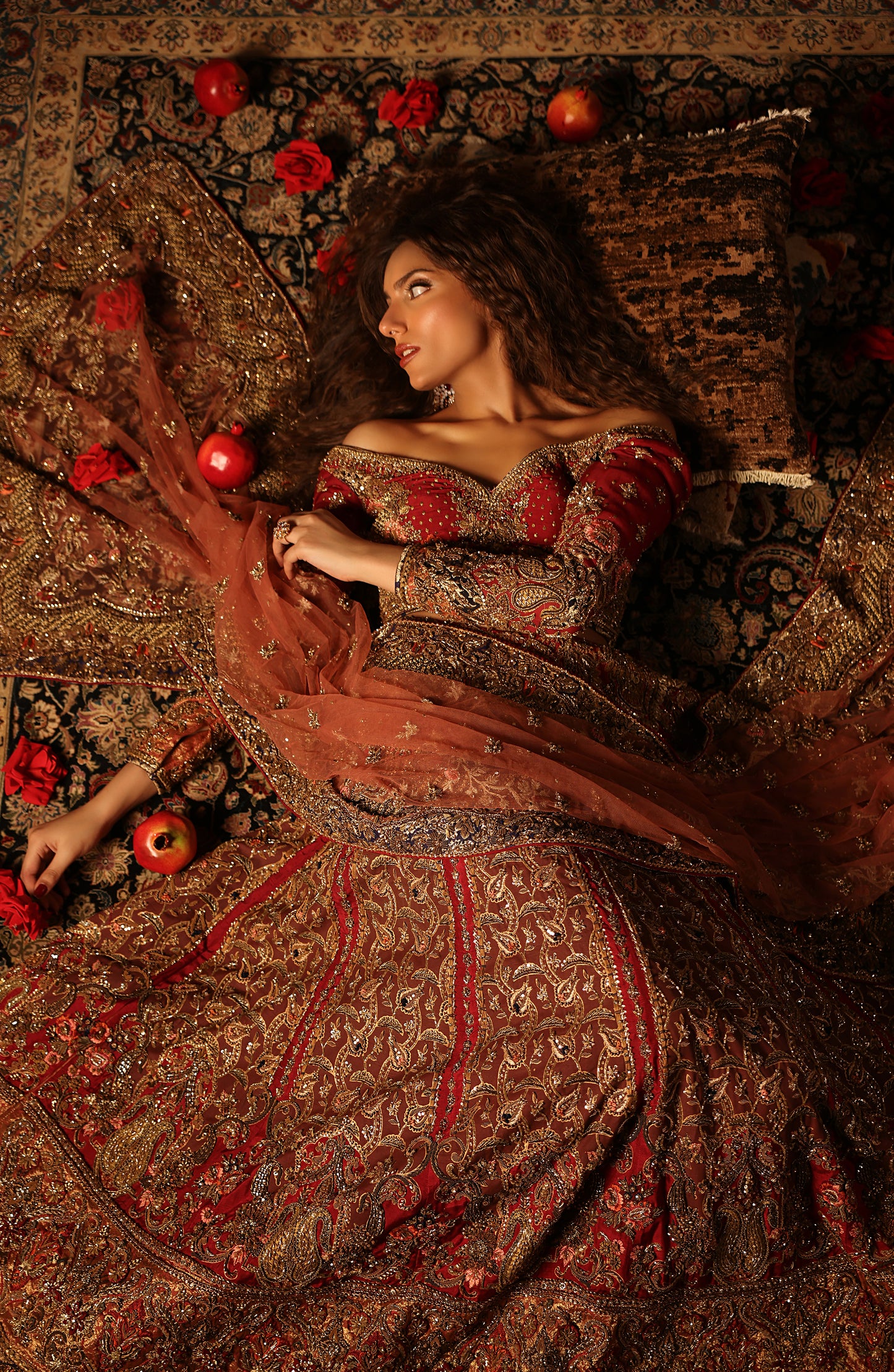 Raqs-e-Gul – Red Bridal Lehenga Set