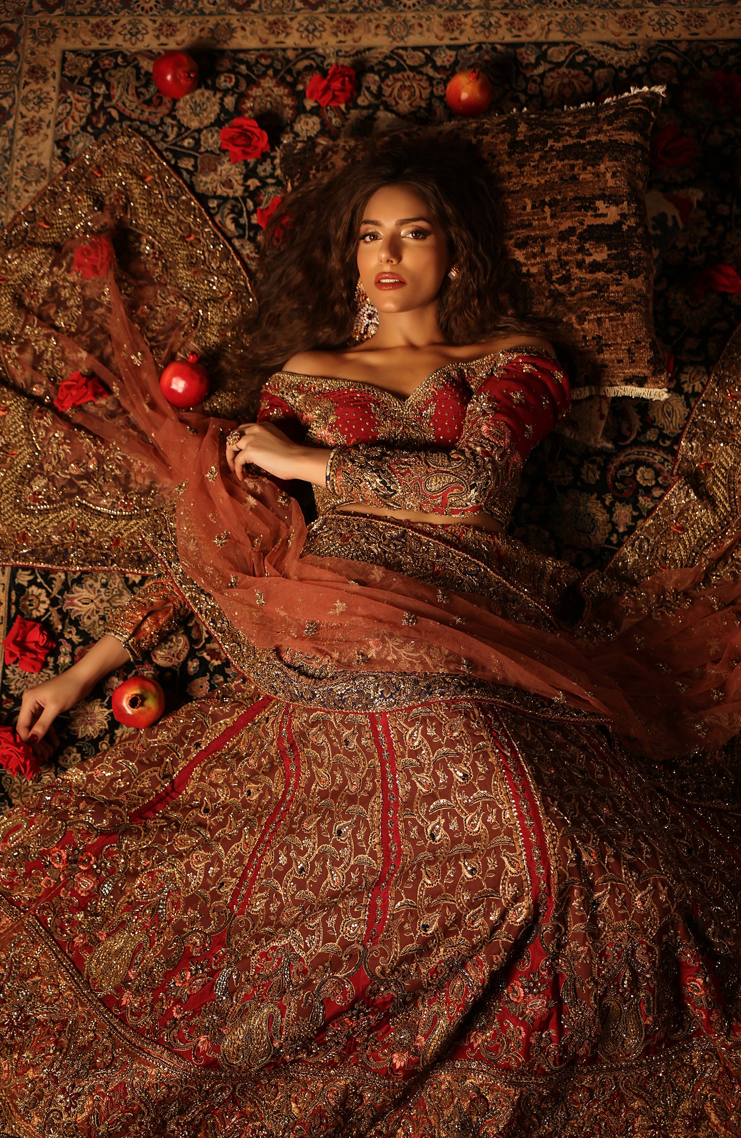 Raqs-e-Gul – Red Bridal Lehenga Set