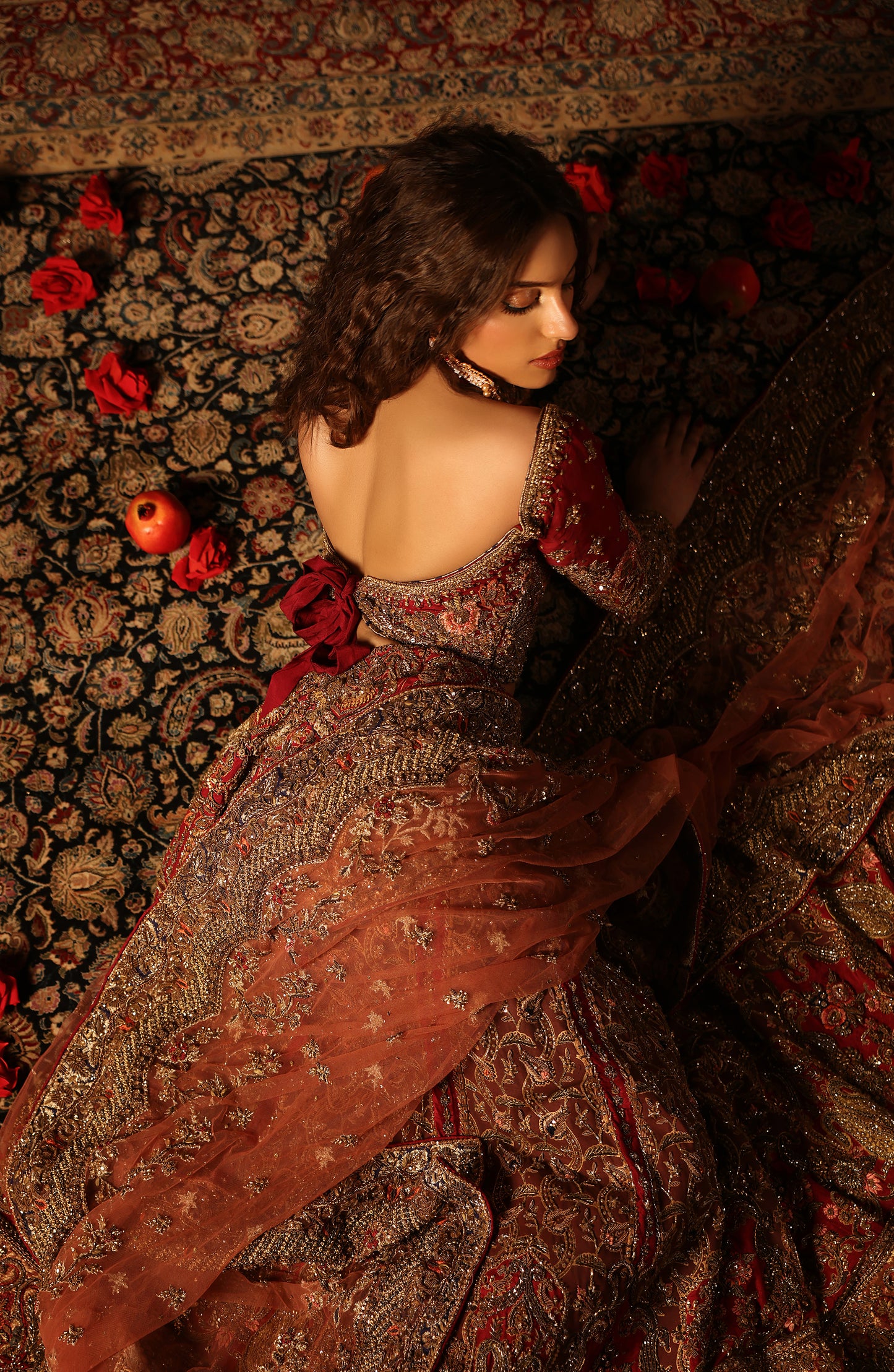 Raqs-e-Gul – Red Bridal Lehenga Set