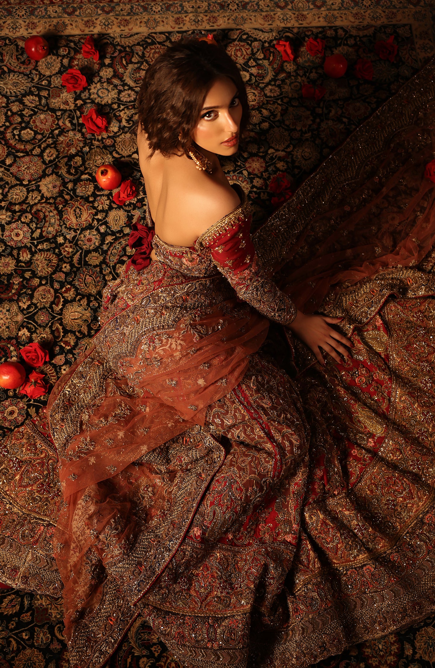 Raqs-e-Gul – Red Bridal Lehenga Set
