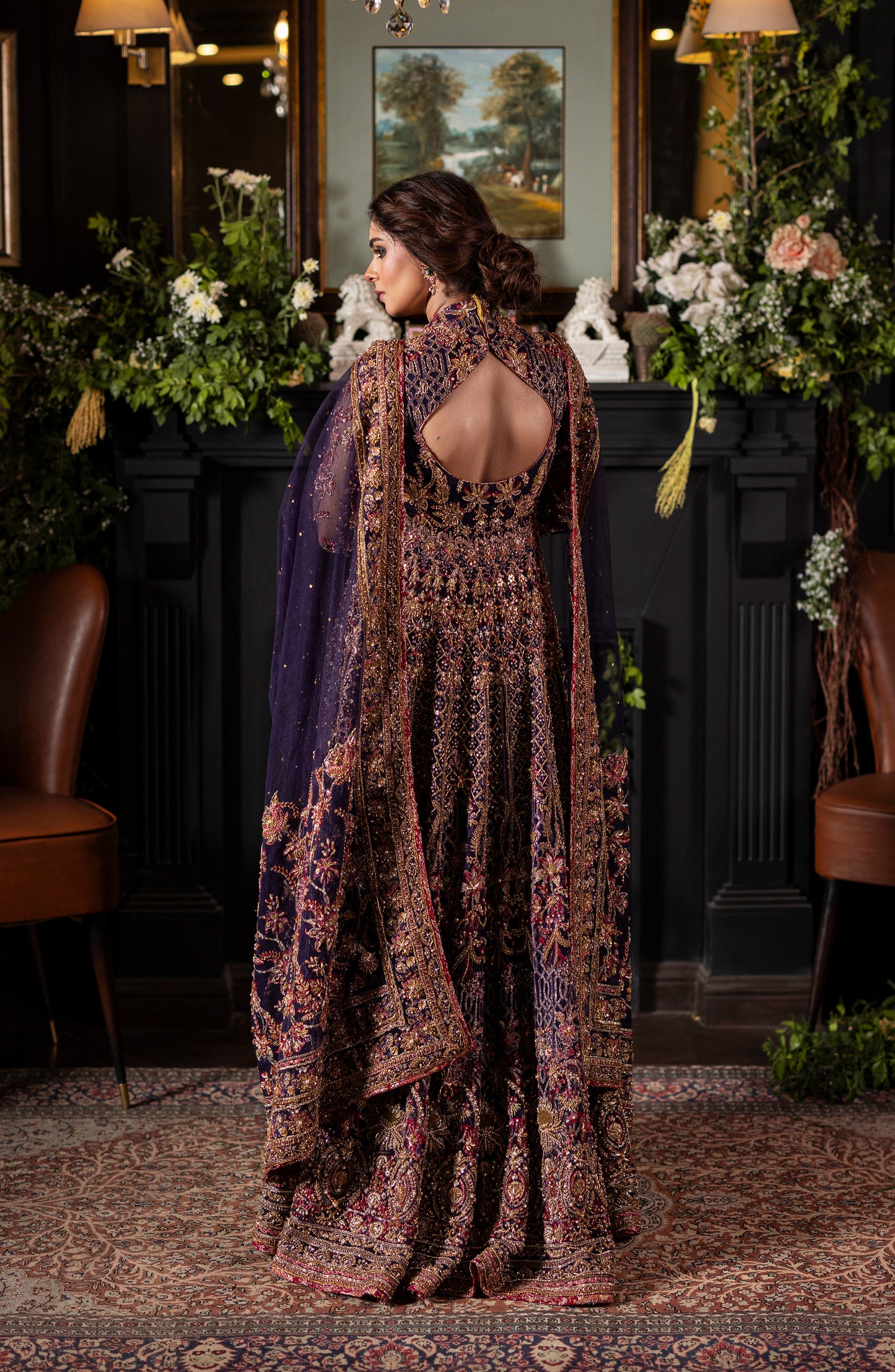 Irish Purple Gown with Lehanga & Dupatta