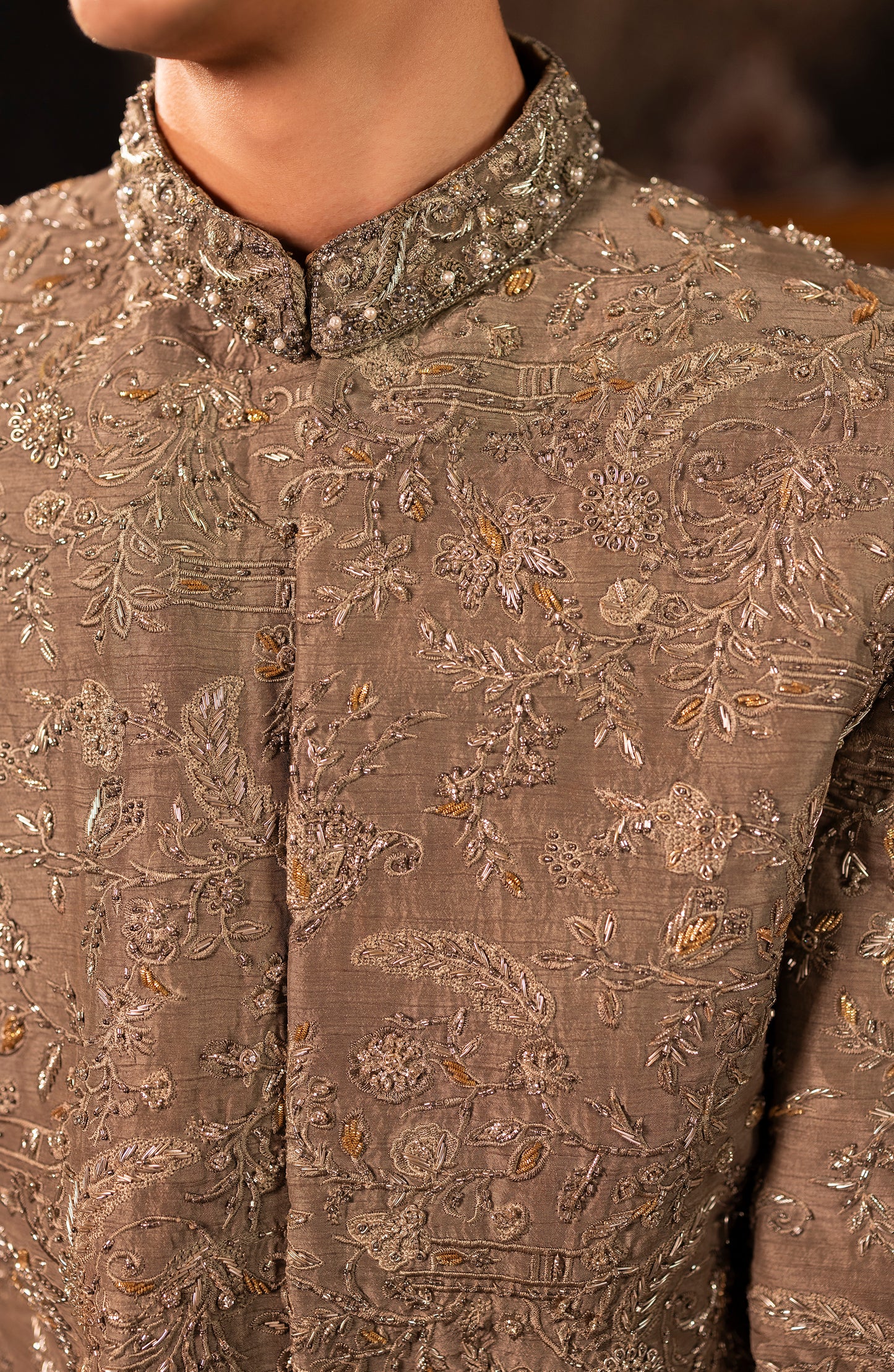 Zaroon – Fossil Grey Sherwani