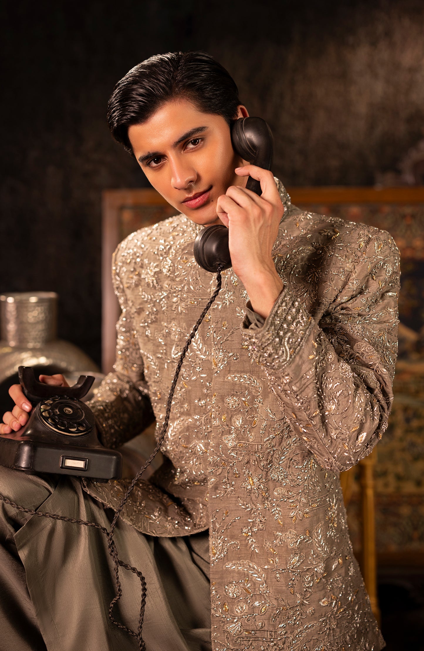 Zaroon – Fossil Grey Sherwani
