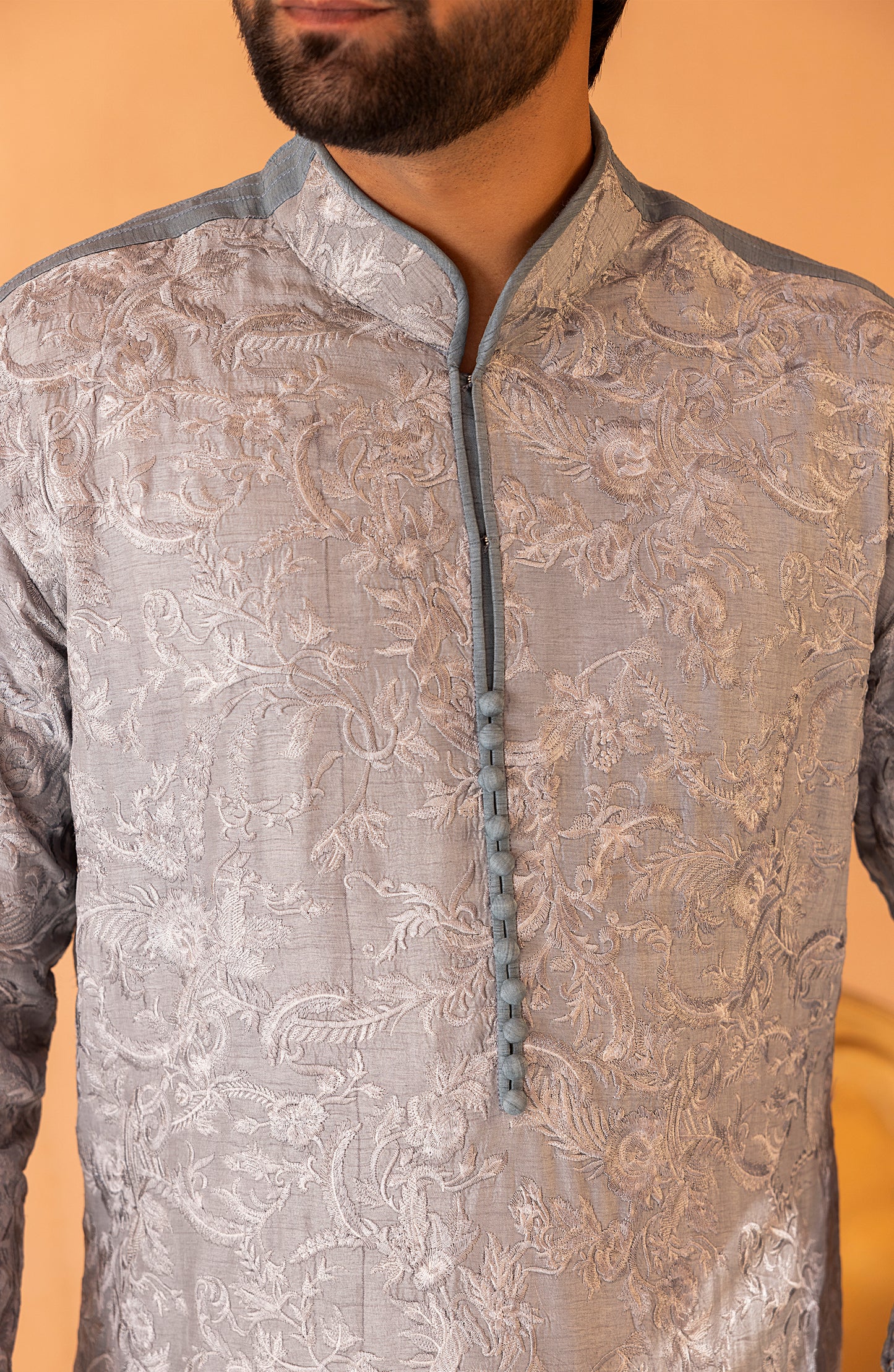 Frosty Blue Embroidered Kurta Shalwar Kameez