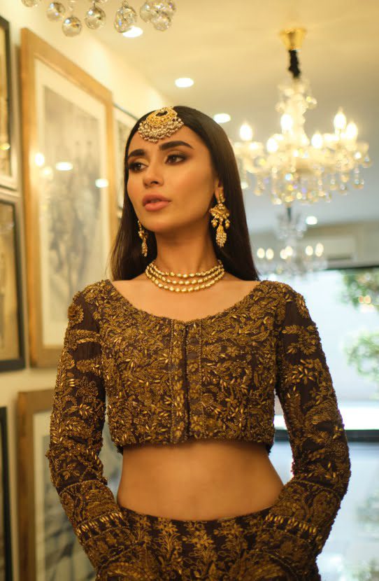 Bridal Traditional Lehenga Choli Adorned with Antique Gold Work
