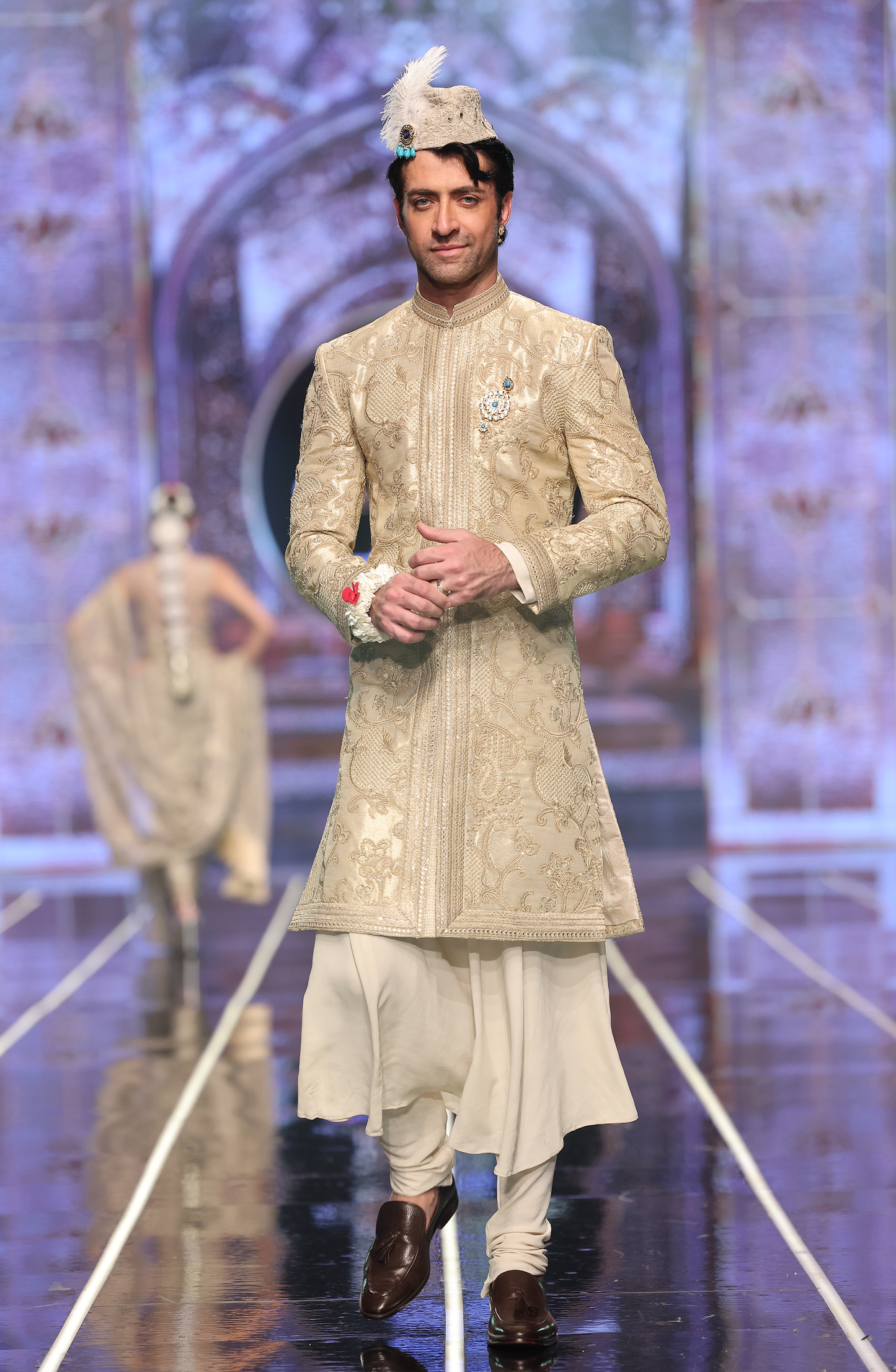designer style chiffon anarkali and churidaar pants.