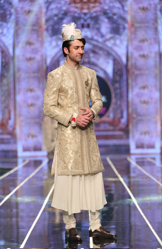 HSY designer style chiffon anarkali and churidaar pants.