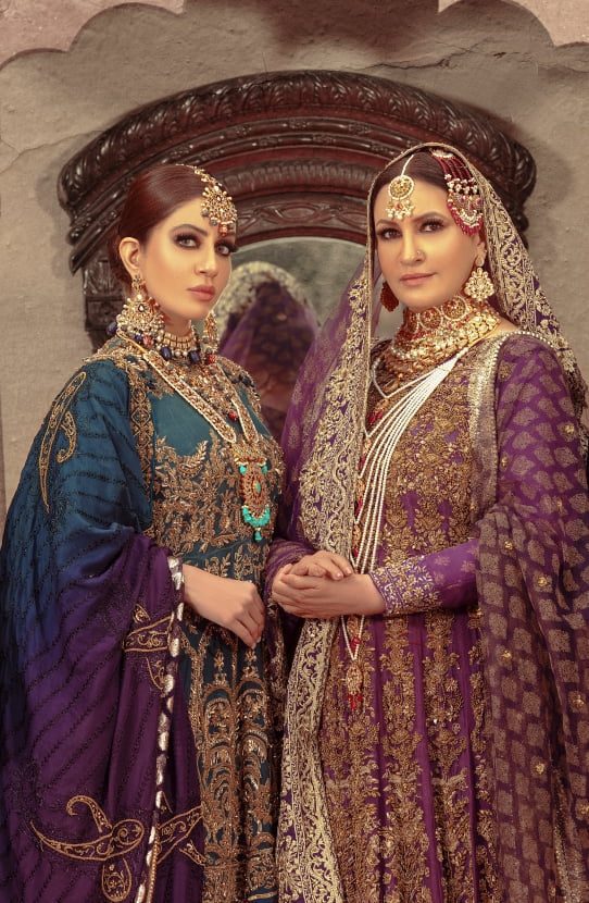 Bridal Traditional Front-Open Shirt with Dhaka Pants