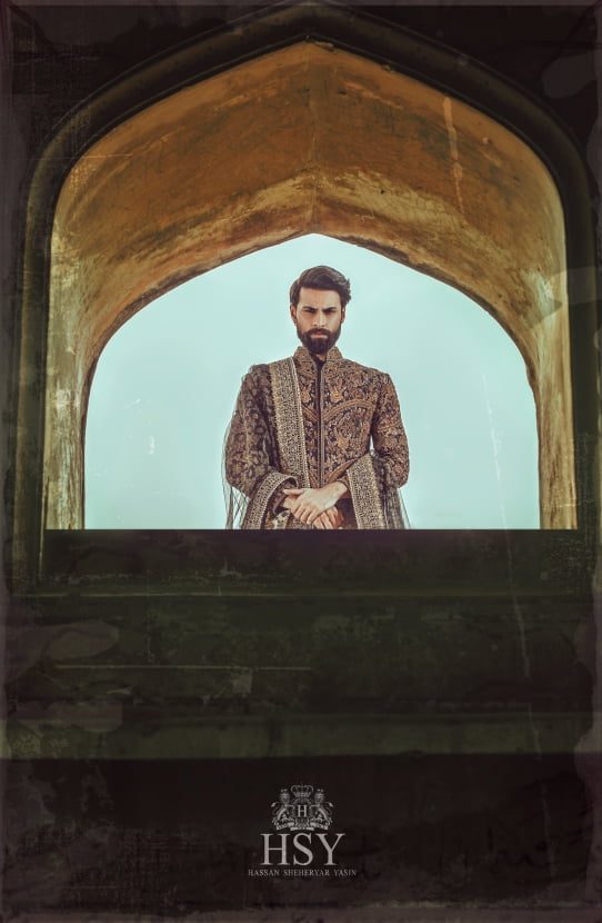 Heavily Embellished Sherwani With Matching Kurta and Shalwar