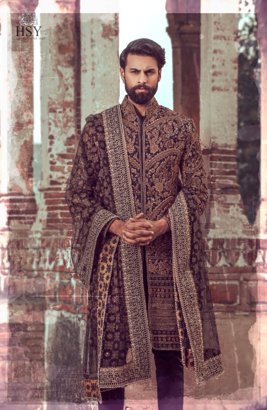 Heavily Embellished Sherwani With Matching Kurta and Shalwar