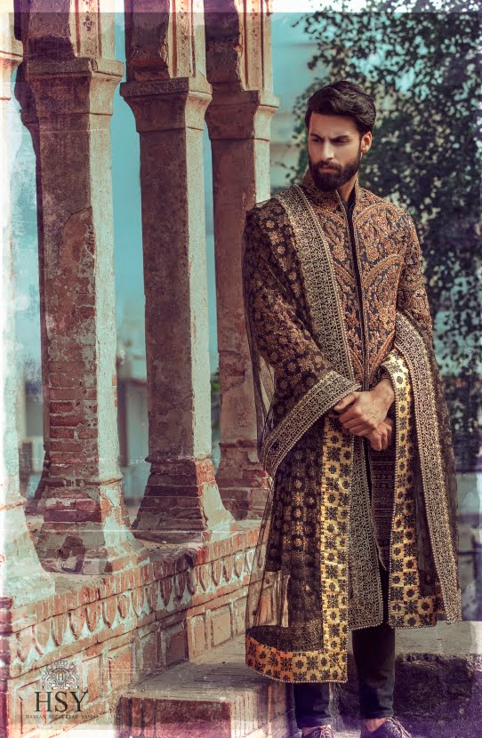 Heavily Embellished Sherwani With Matching Kurta and Shalwar