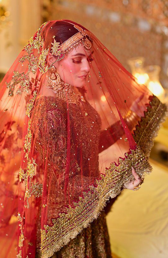 Bridal Fully Embellished Lehenga Choli with a Net Veil and Shawl