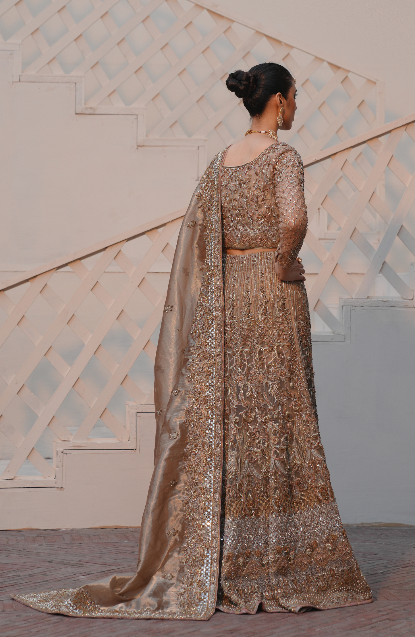 HSY Ghazal - Silver Grey Lehenga Choli from Pakistani Designer
