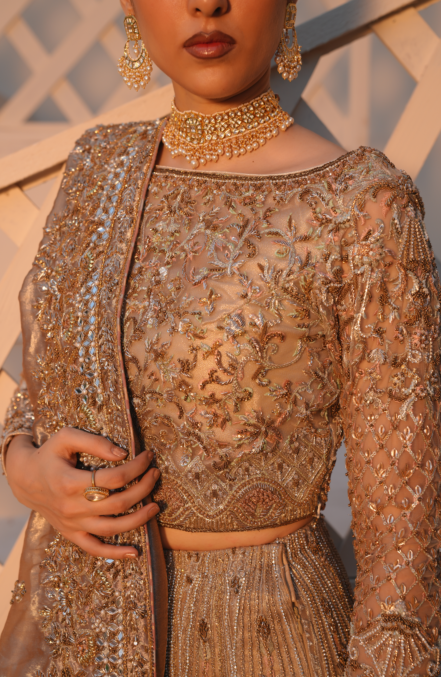 HSY Ghazal - Silver Grey Lehenga Choli in USA