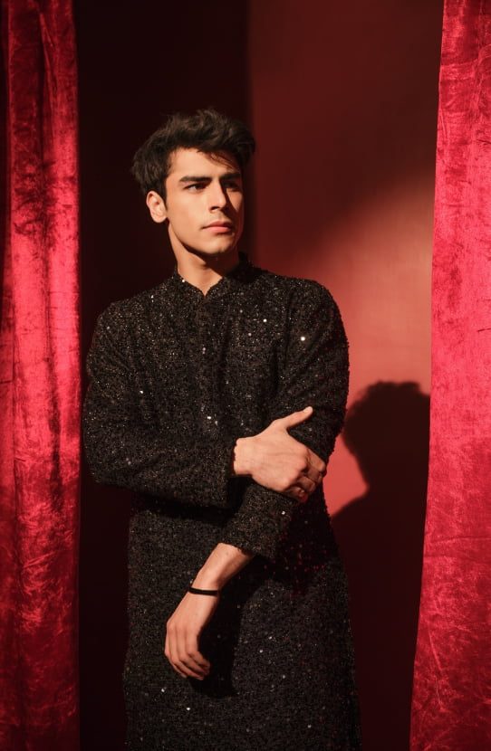 Black kurta by HSY