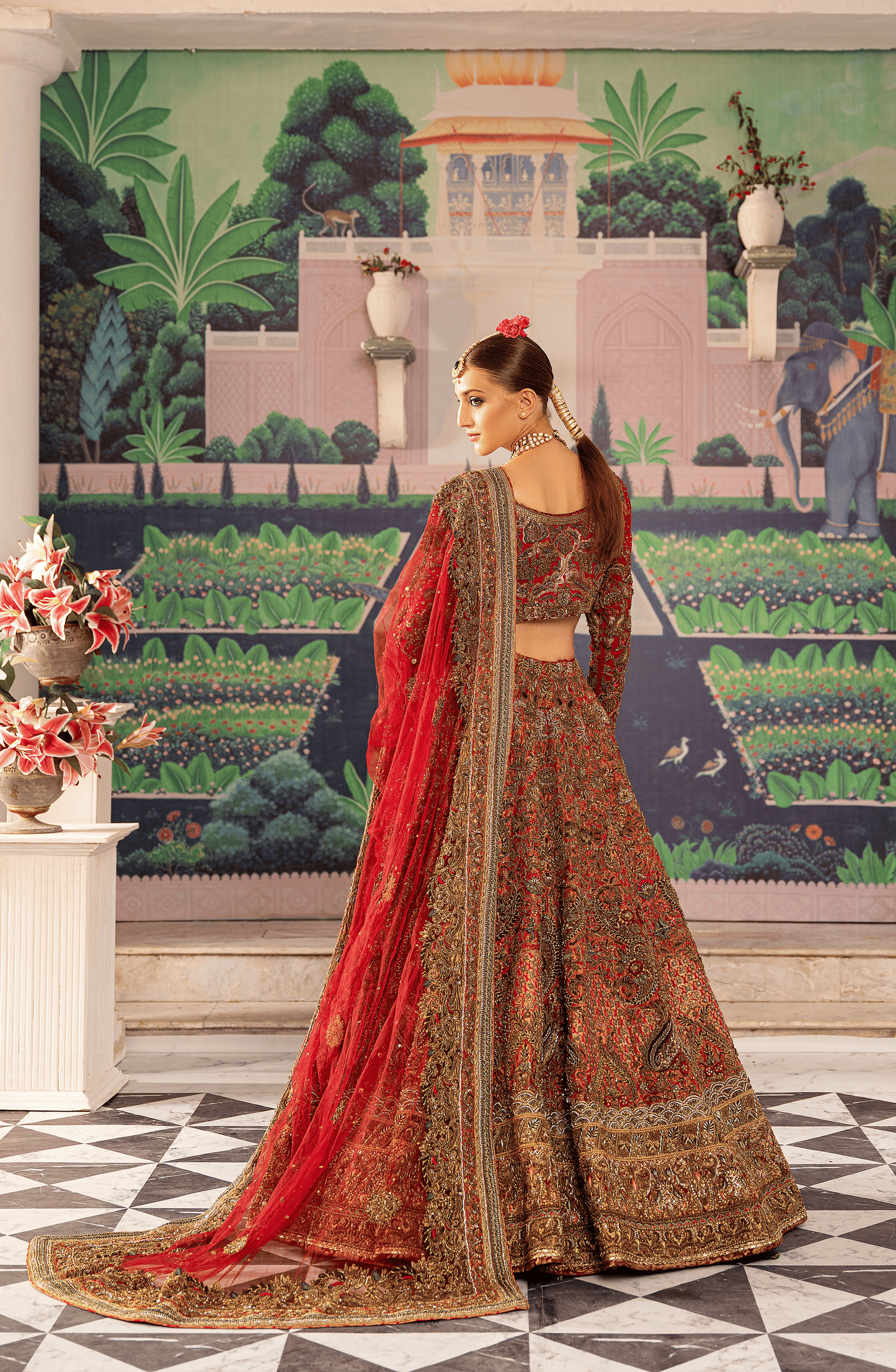 HSY Red Bridal Lehenga Choli for Brides in USA