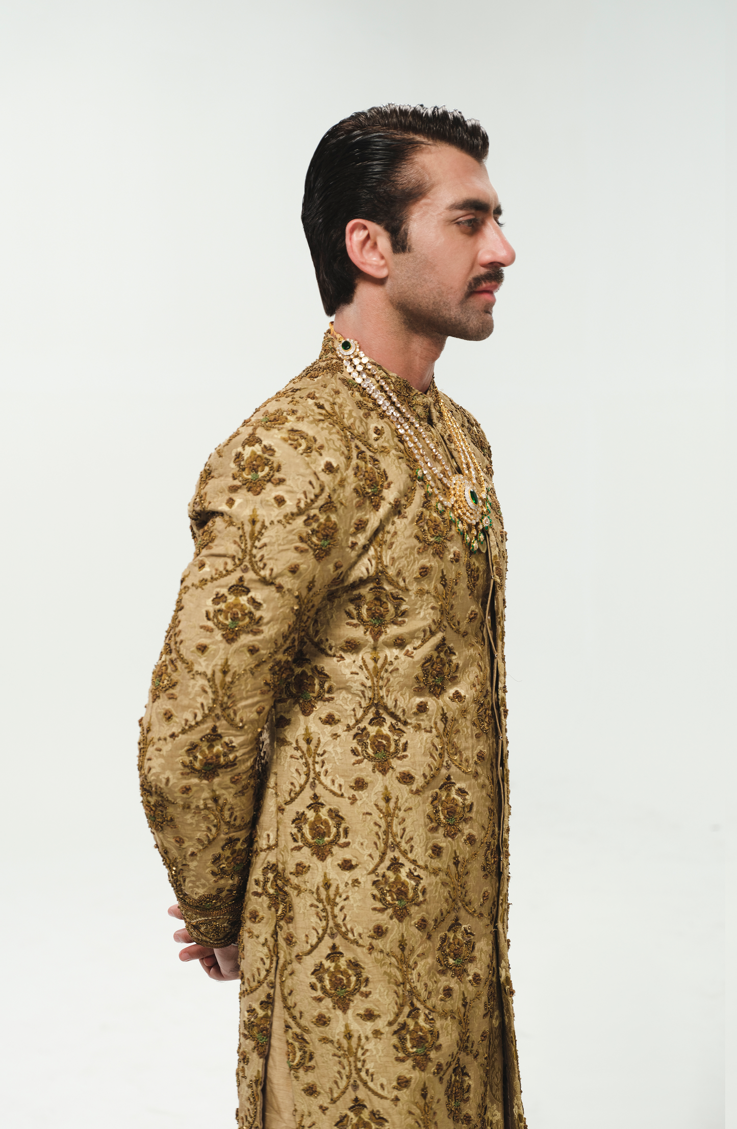 Aimal Khan wearing Sherwani, Kurta and Shalwar.