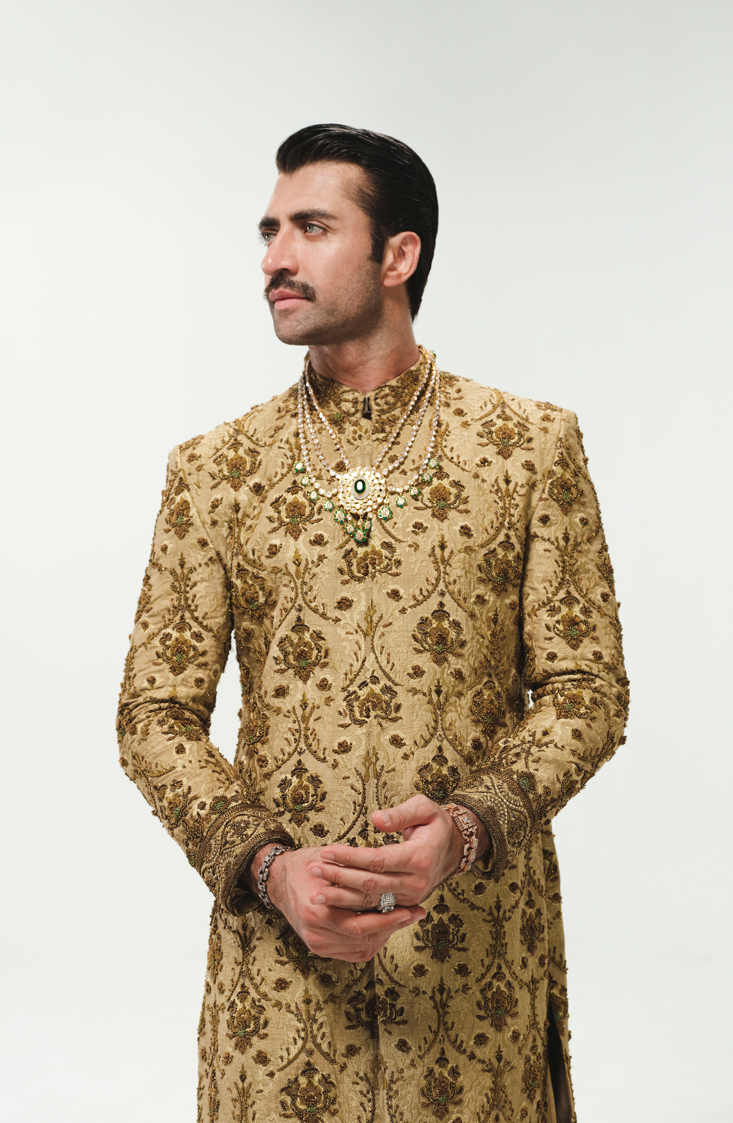 Aimal Khan wearing HSY Designer Sherwani, Kurta and Shalwar.