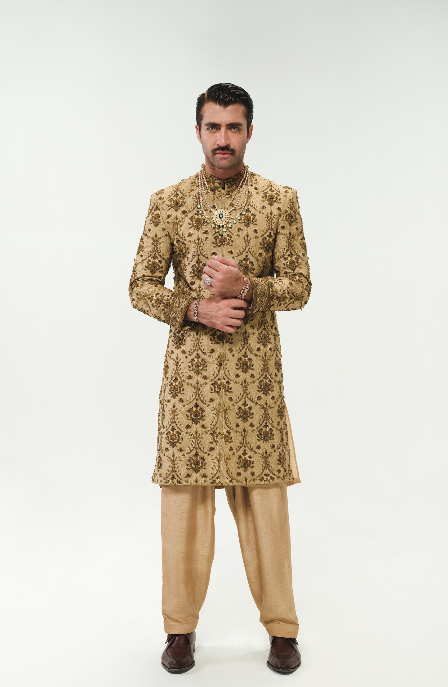 Aimal Khan wearing HSY Designer Sherwani, Kurta and Shalwar.
