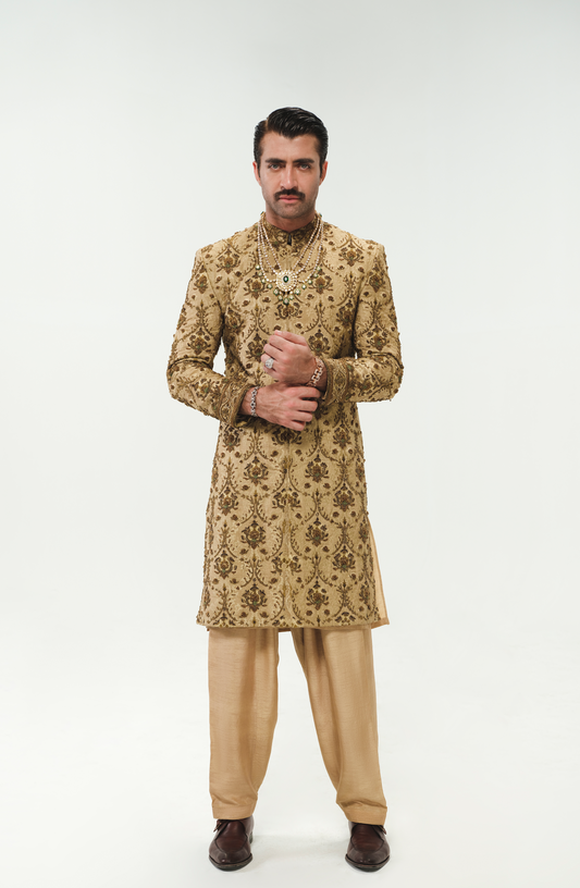 Aimal Khan wearing HSY Designer Sherwani, Kurta and Shalwar.