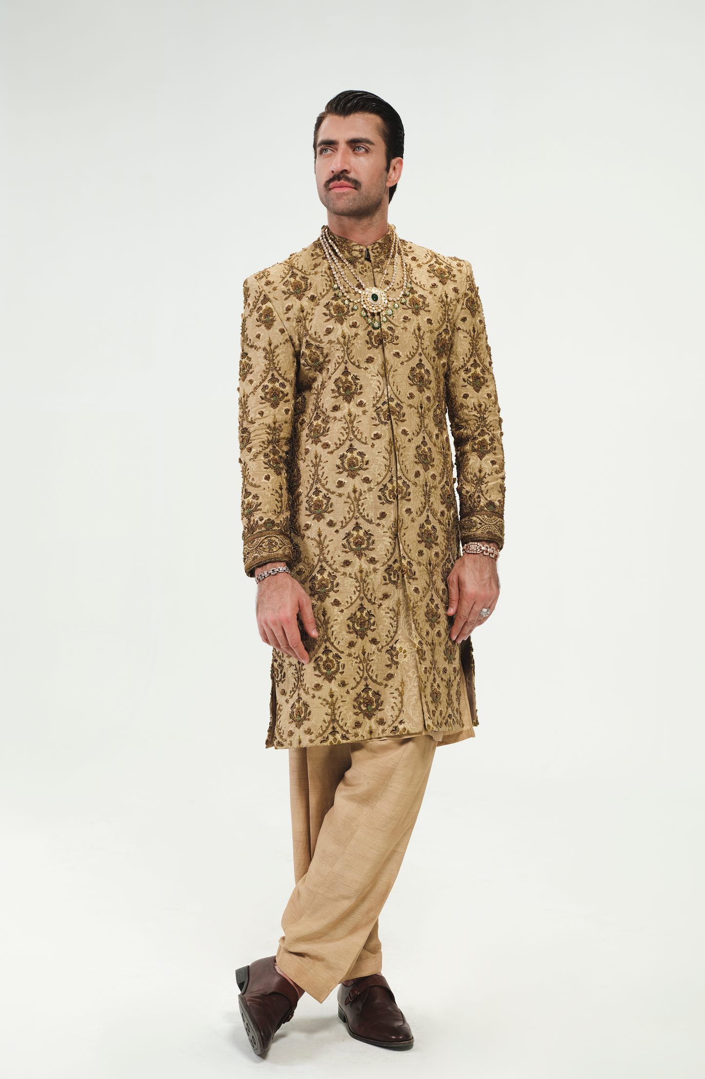 Aimal Khan wearing HSY Designer Sherwani, Kurta and Shalwar.