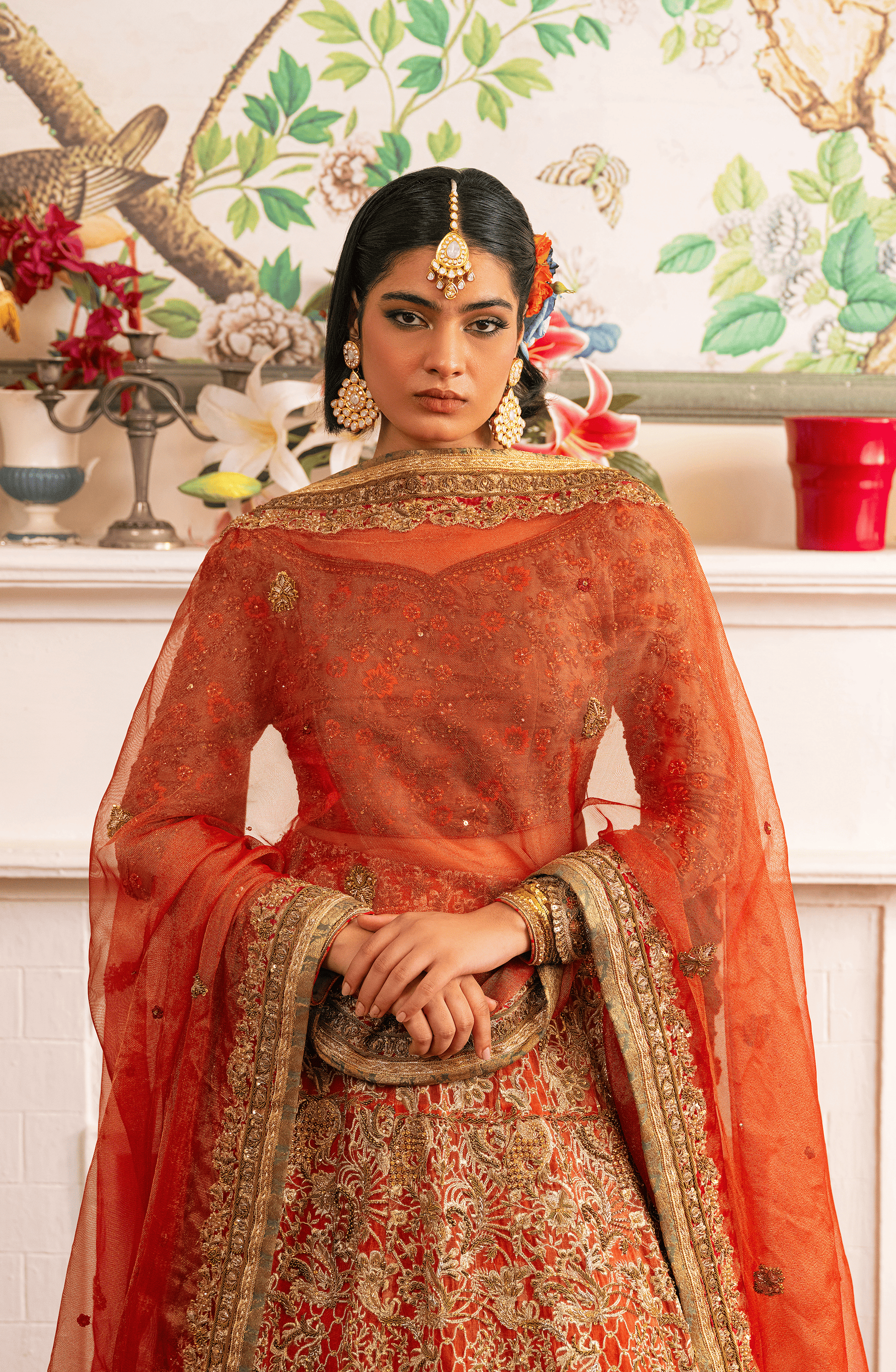 Shabnam - Lehenga Choli Ensemble with a Zari Net Dupatta - HSY Bridal and Couture USA