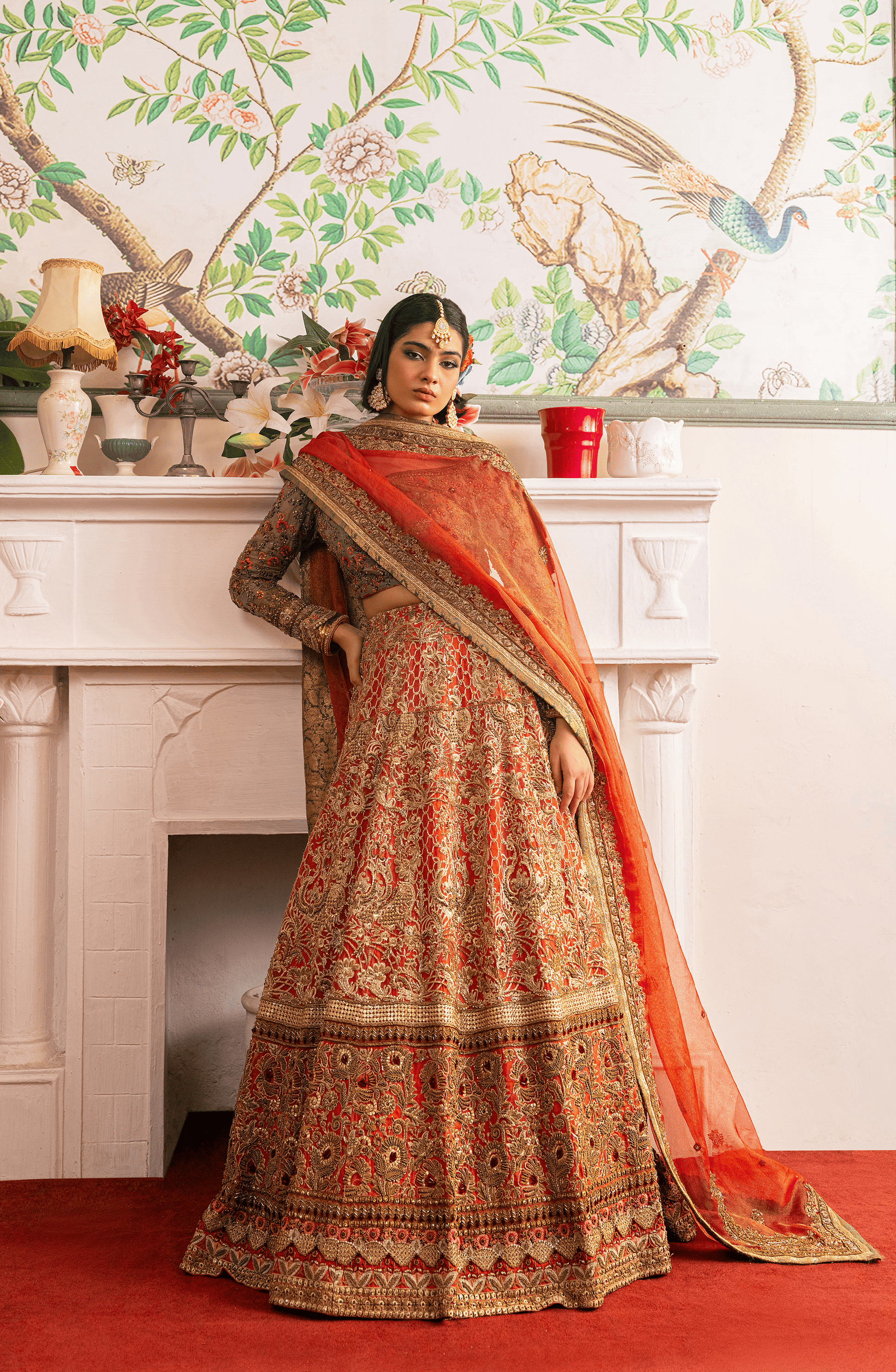 Shabnam - Lehenga Choli Ensemble with a Zari Net Dupatta - HSY Bridal and Couture USA
