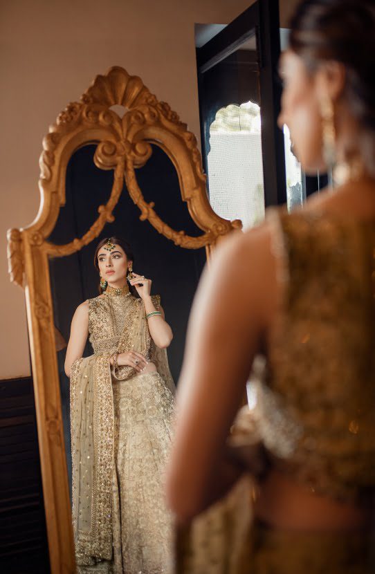 Bridal Classic Lehenga Choli Embellished in Zardozi Gold Work