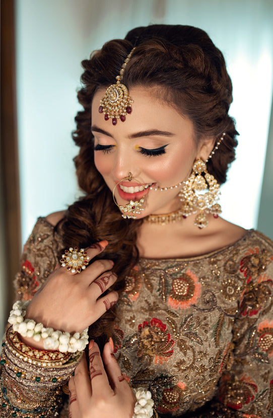 Bridal Embroidered Pishwas Paired with a Lehenga and Dupatta