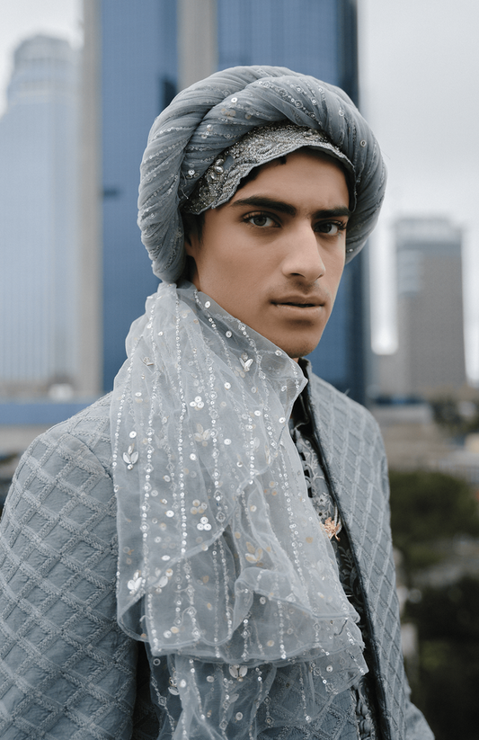 Frostez - Self-Textured Prince Coat Paired with A Kurta and Straight Pants
