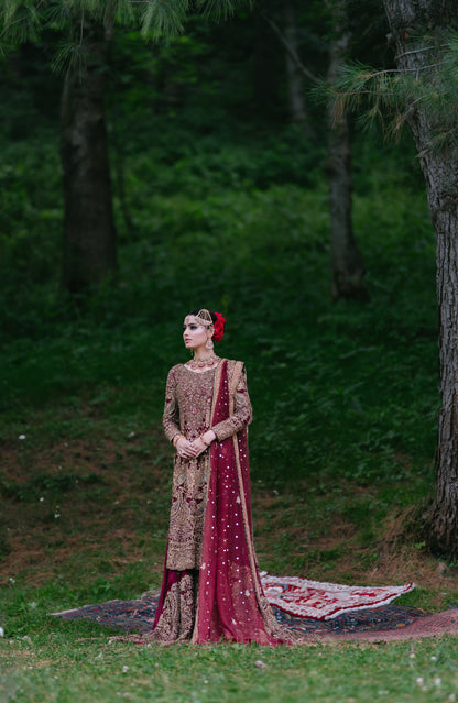 Ruqayyah - HSY Signature Bridal Ensemble with Handcrafted Gold Embroidery
