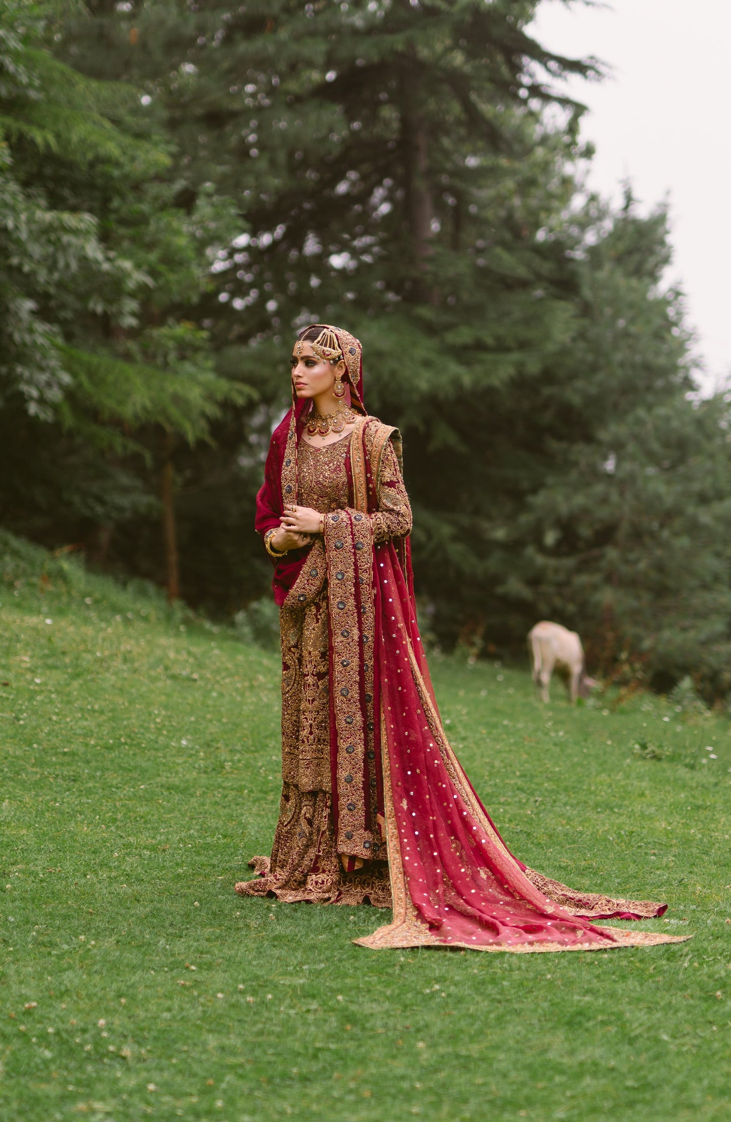 Ruqayyah - HSY Signature Bridal Ensemble with Handcrafted Gold Embroidery