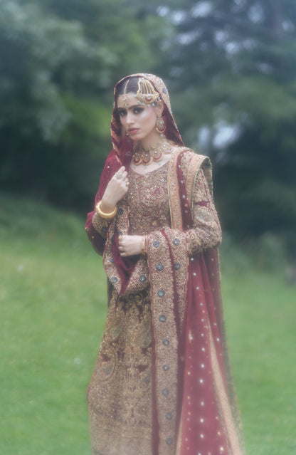 Ruqayyah - HSY Signature Bridal Ensemble with Handcrafted Gold Embroidery