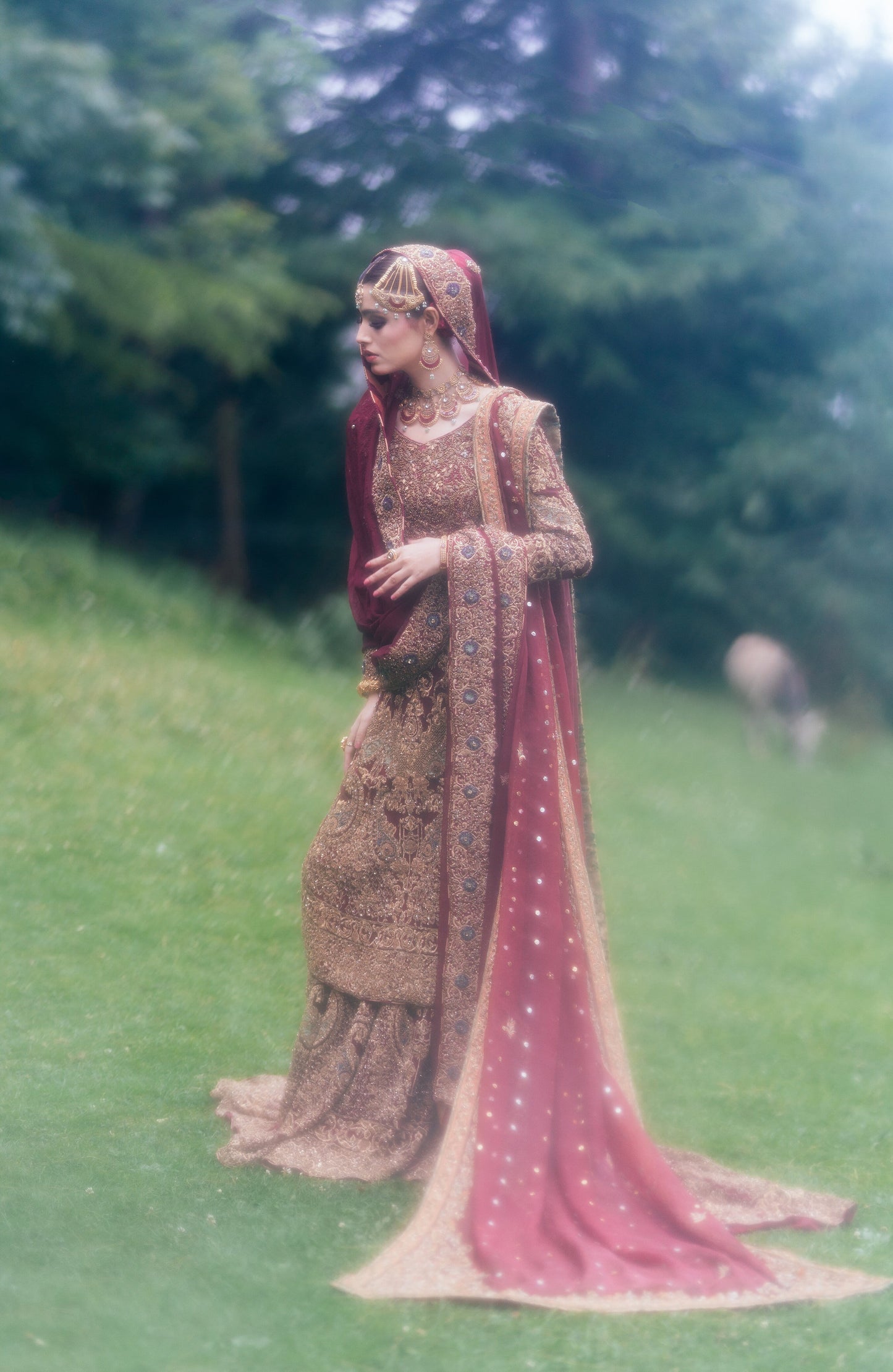 Ruqayyah - HSY Signature Bridal Ensemble with Handcrafted Gold Embroidery