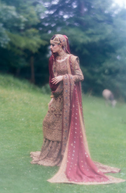 Ruqayyah - HSY Signature Bridal Ensemble with Handcrafted Gold Embroidery