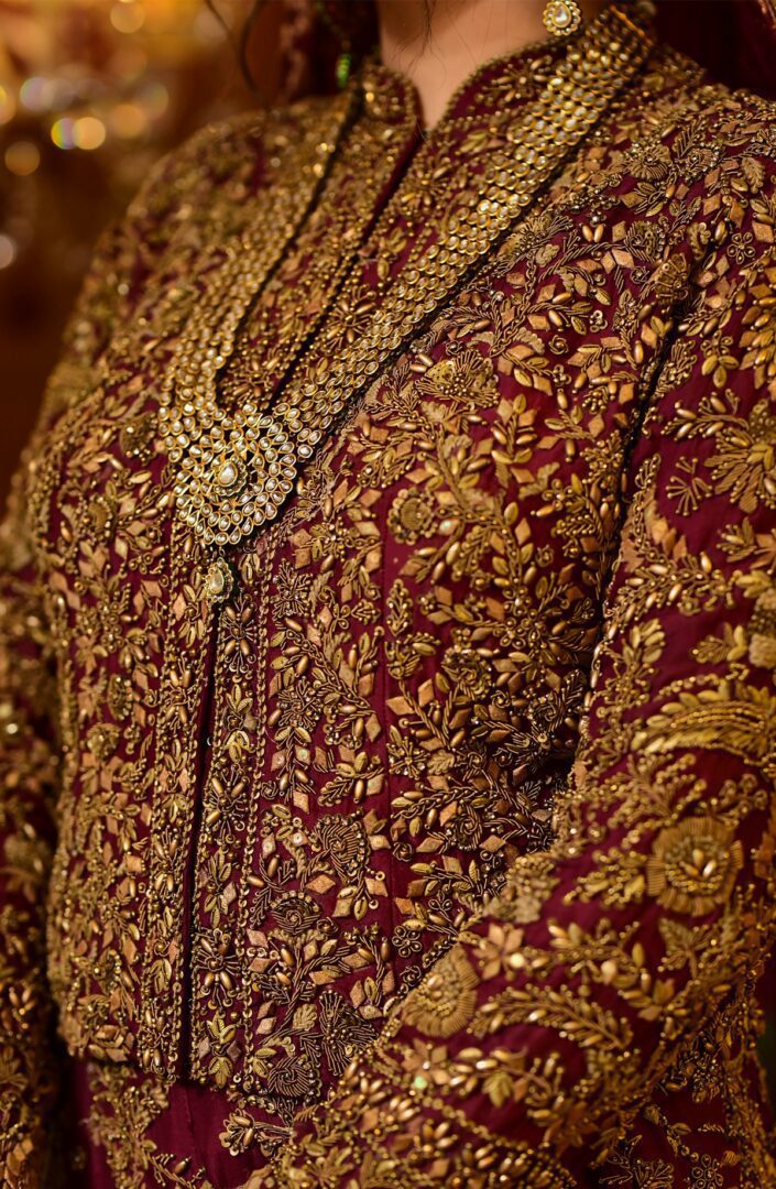 Bridal HSY Signature Fully Embellished Antique Gold Lehenga Choli