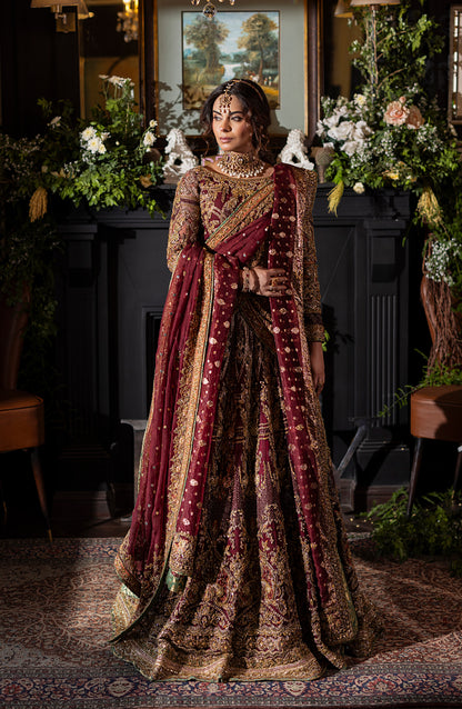 Red Formal Set with Sharara & Dupatta