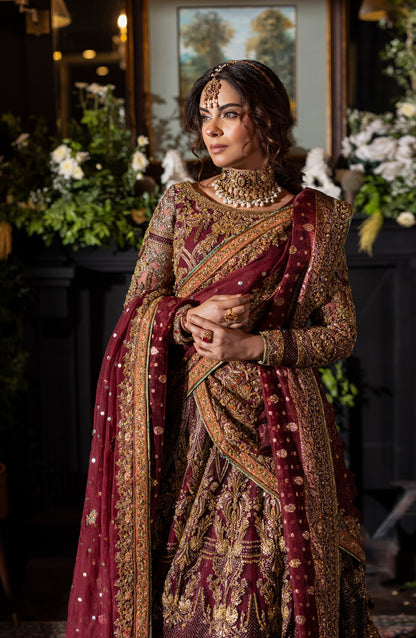 Red Formal Set with Sharara & Dupatta