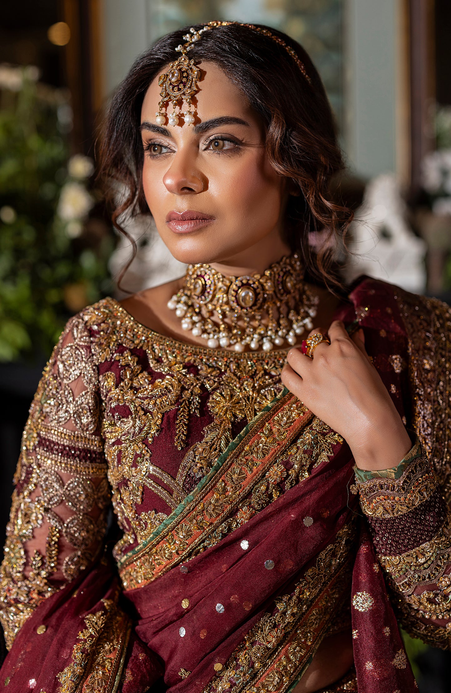 Red Formal Set with Sharara & Dupatta
