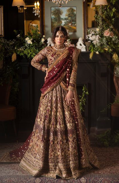 Red Formal Set with Sharara & Dupatta