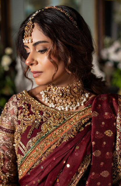 Red Formal Set with Sharara & Dupatta
