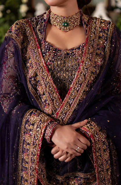 Irish Purple Gown with Lehanga & Dupatta