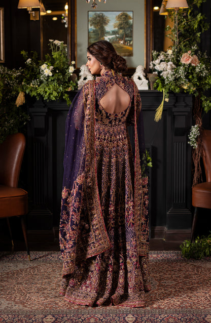 Irish Purple Gown with Lehanga & Dupatta