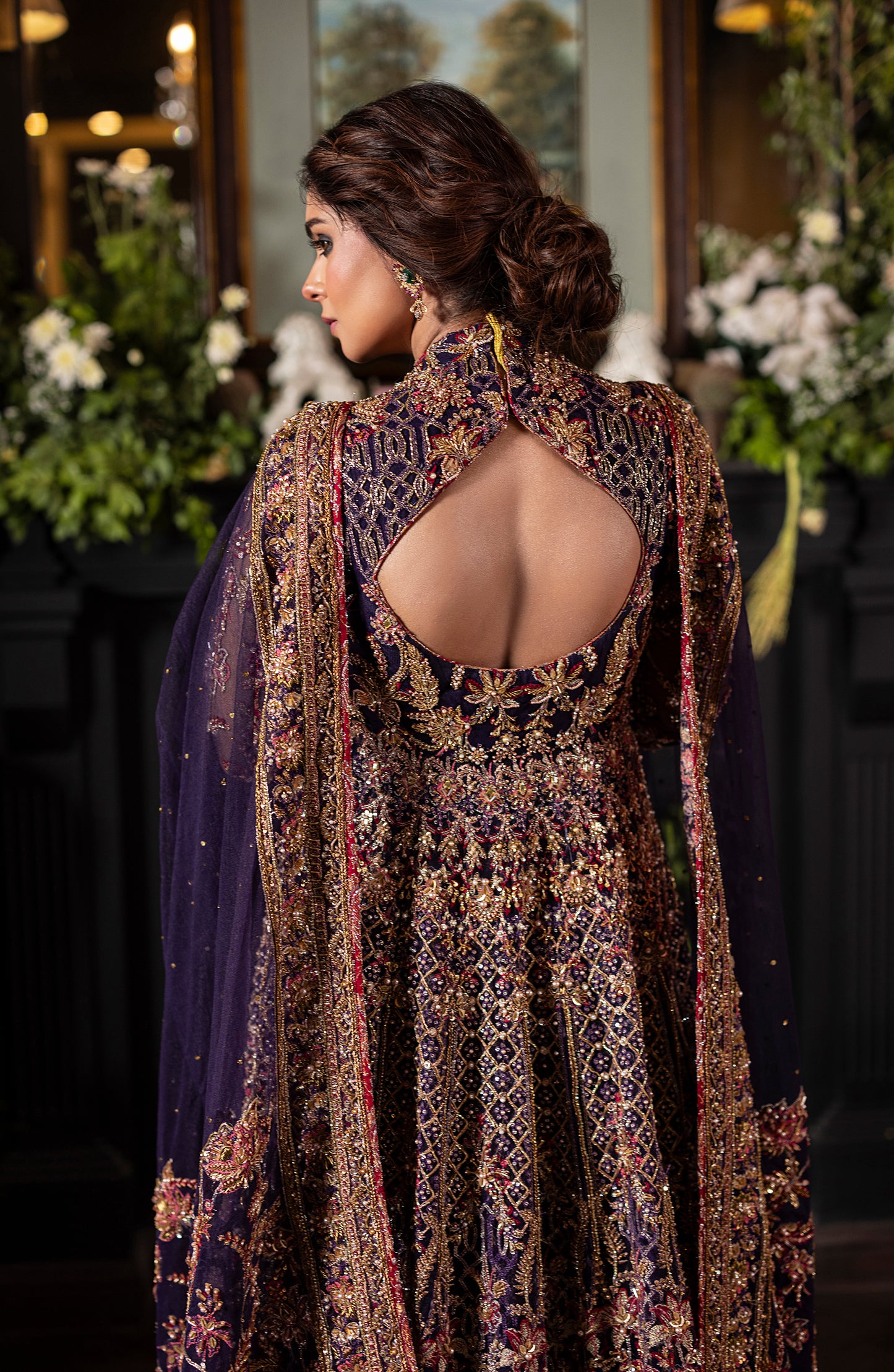Irish Purple Gown with Lehanga & Dupatta