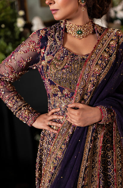 Irish Purple Gown with Lehanga & Dupatta