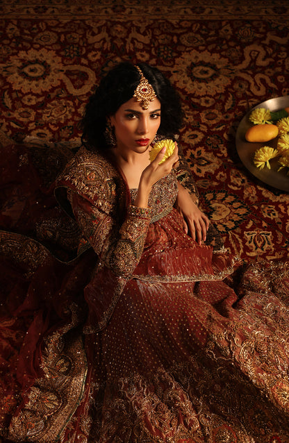Shalimar Red – Tissue Bridal Ensemble