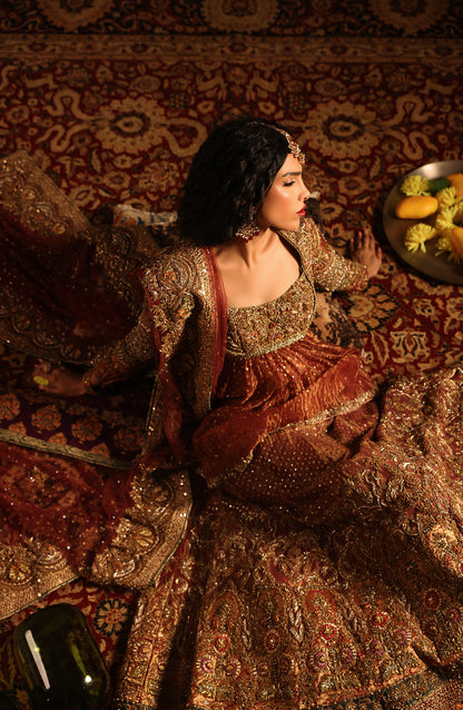 Shalimar Red – Tissue Bridal Ensemble