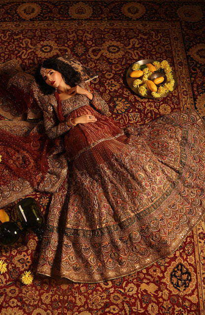 Shalimar Red – Tissue Bridal Ensemble